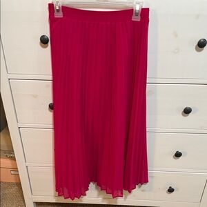 Elegant Red Pleated Skirt
